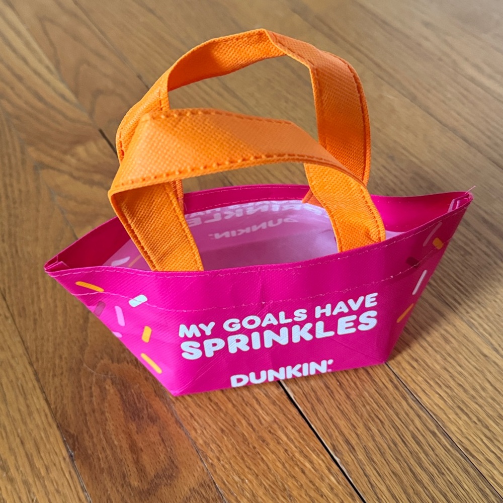 Dunkin Mini Tote Bag Pink Limited Edition Rare Dunkin Donuts coffee promo